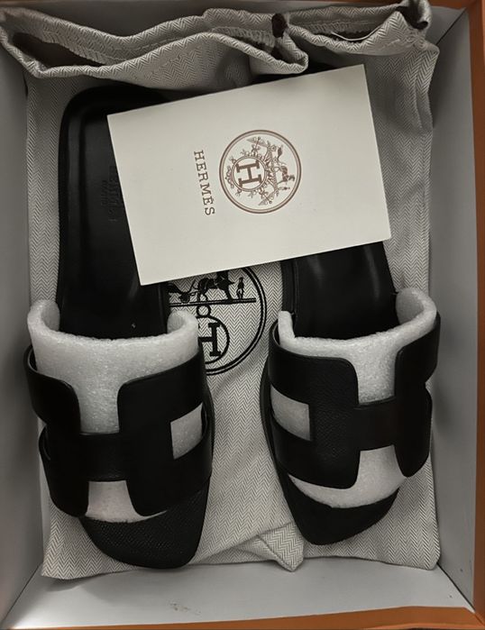 Vand Papuci Slapi Hermes din Piele Naturala Full Box 36 37 38 39