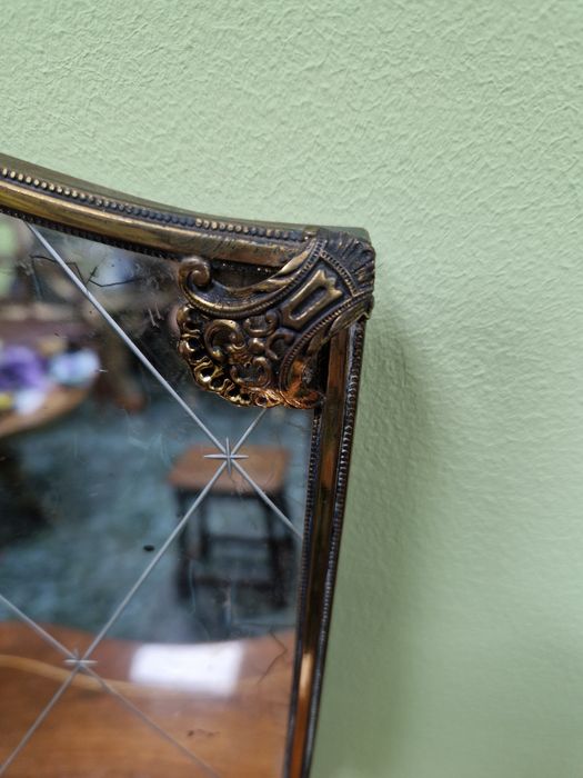 Страхотно антикварно английско бронзово огледало