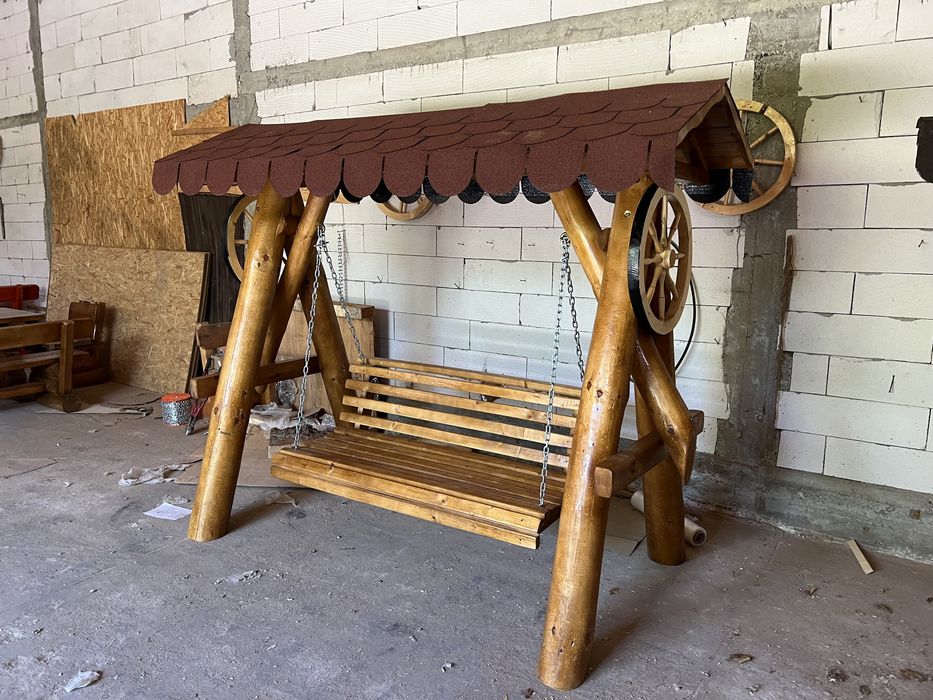 Balansoar din lemn masiv / leagan rustic