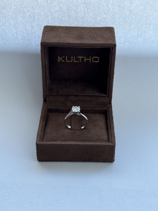 Inel de logodna aur alb 18k cu diamant 0.21CT, M51, KULTHO