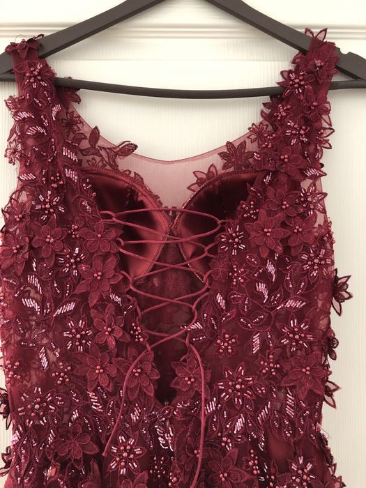 Официална дълга червена рокля