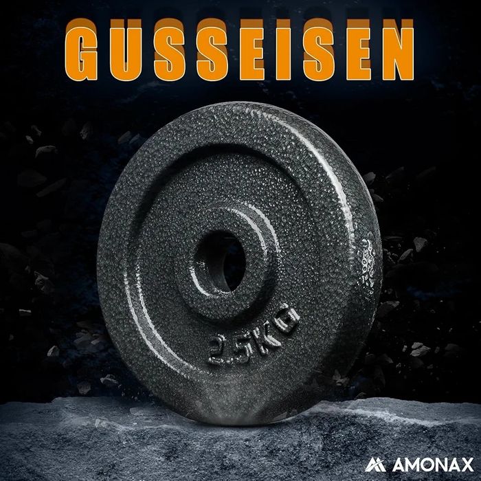 15кг/20кг Комплект 2бр Дъмбели + Щанга, чугун, стомана, Amonax