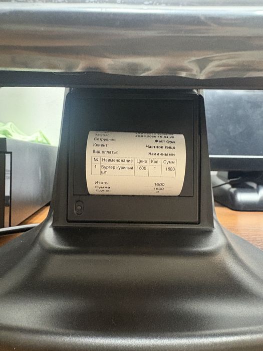Pos терминал кассовый аппарат моноблок с принтером чеков