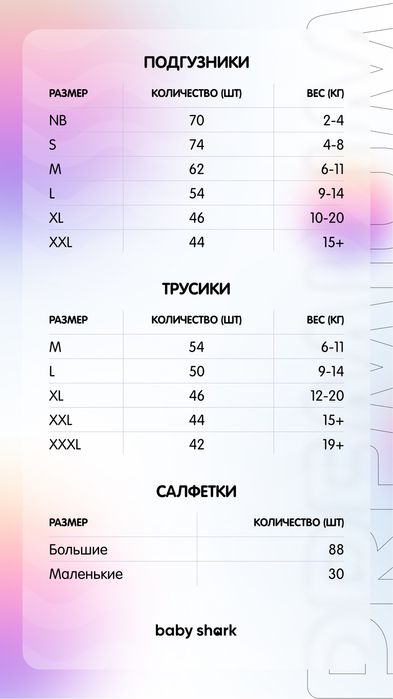 Подгузники Baby shark