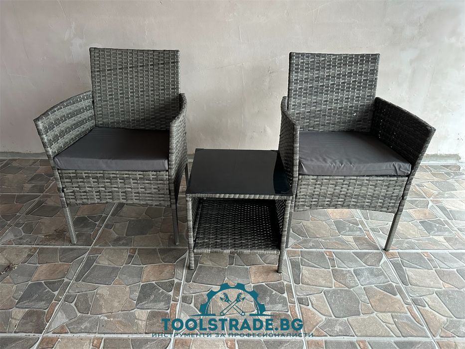 Ратанов комплект 2 кресла и маса