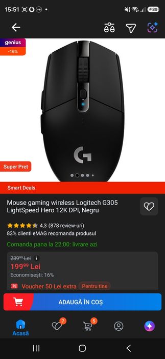 Laptop ASUS TUF Dash F15,Cooler extern Rampage si mouse Logitech G305