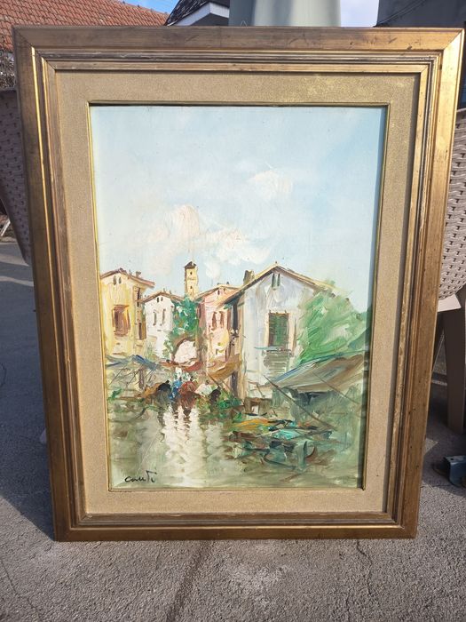 Tablou Original Artist Italian Conti Peisaj Din Italia