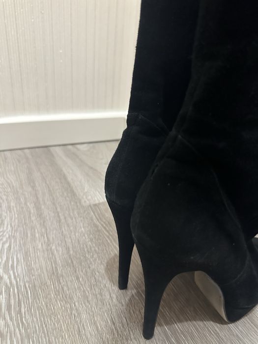 Замшевые ботфорты