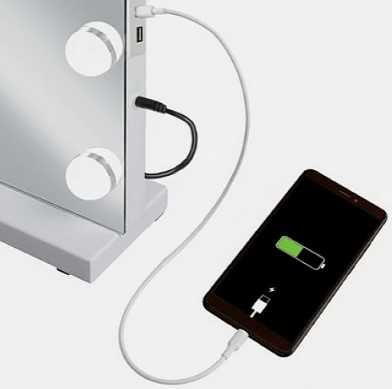 Светещо козметично огледало с 15 LED крушки и регулиране на светлината