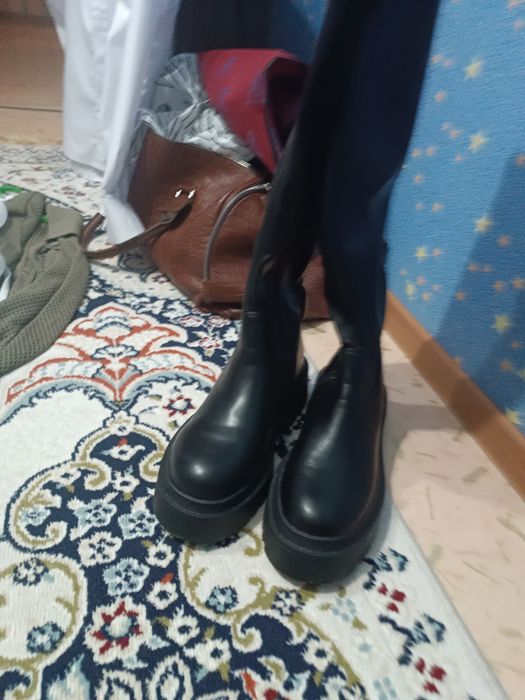 Сапоги  ботфорд зима