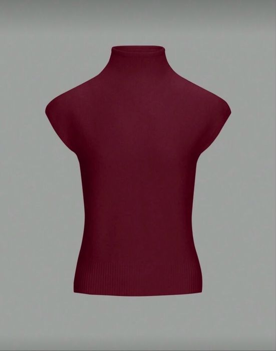 Пуловер без ръкави в цвят бордо