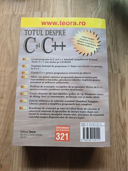 Carte programare Totul Despre C si C++ editura Teora