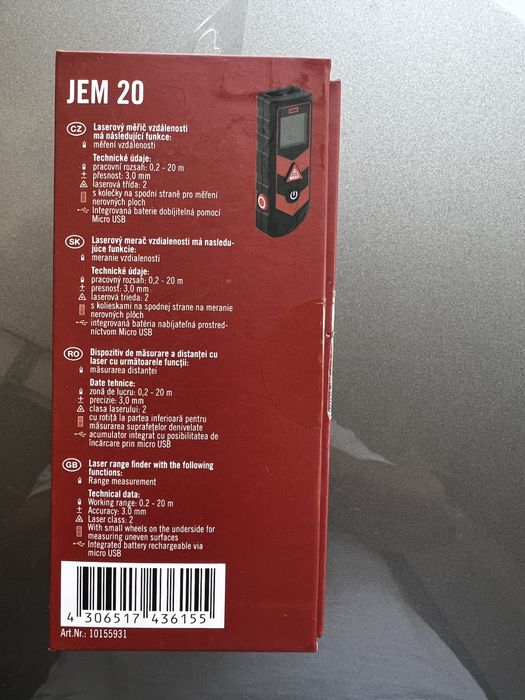 Telemetru cu laser JC Schwarz max. 20m,