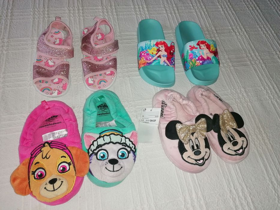 Детски сандали, чехли, пантофи за момиче, без забележки, размер 28-31