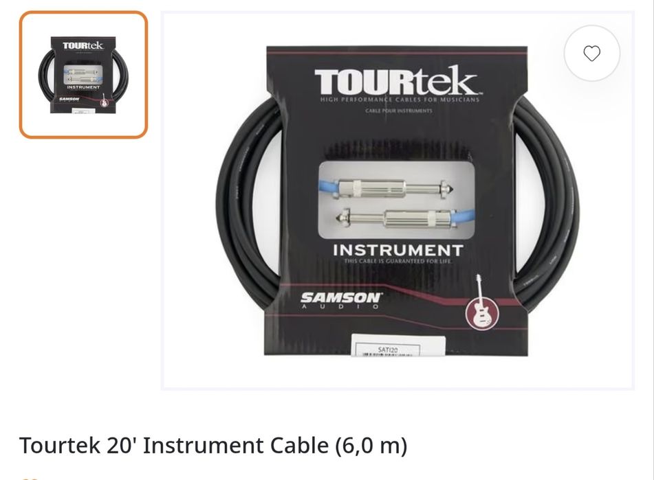 Cablu Tourtek Instrument Samson Audio 6m