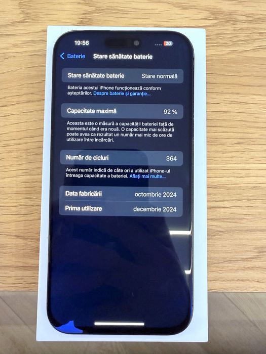 Iphone 16 PRO MAX 256 GB / Black Titanium / 92% bat / Decembrie 2024