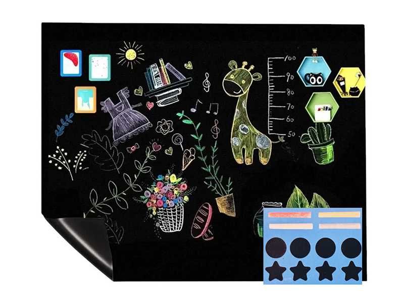 НОВО! Магнитно фолио черна дъска с 8 магнита и тебешири