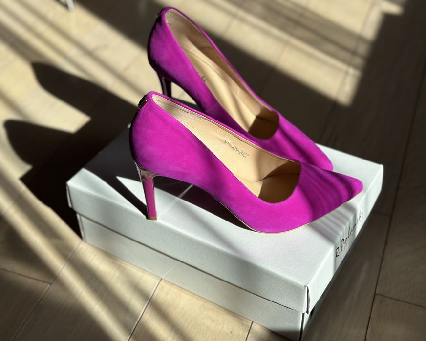 Pantofi dama R. Polanski fucsia piele intoarsa,