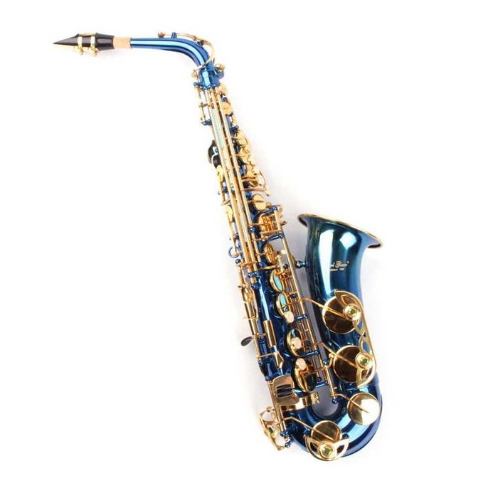 Saxofon Alto Karl Glaser ALBASTRU+AURIU NOU curbat Saxophone Germania