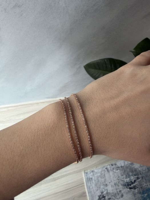 Colier Tennis Diamante naturale 2.84 Ct. Aur roz 14K Eternity