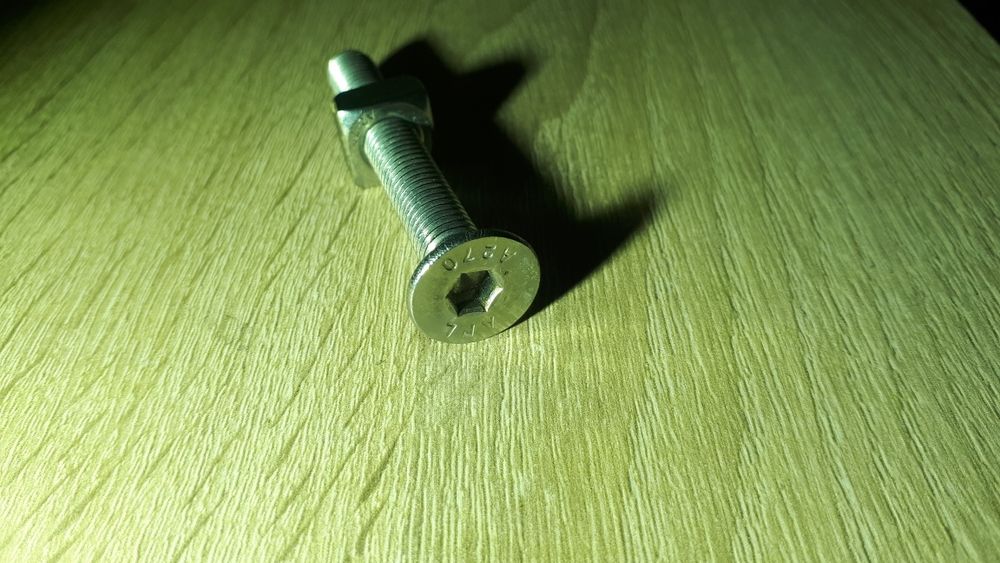 Șurub inox cu cap înecat si imbus A270 APL,  și piulita pătrată de 8mm