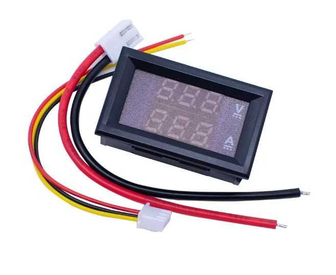 Voltmetru cu Ampermetru DIGITAL 0-100V, 10A Rosu LED