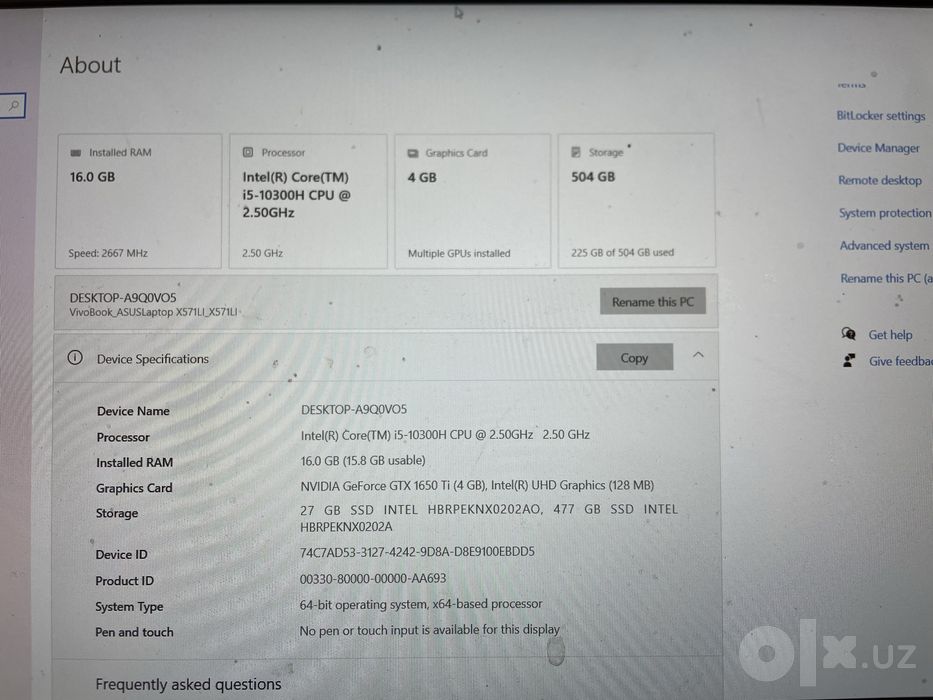 Asus vivobook 15