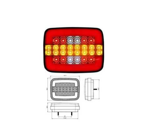 SET Lampa LED cu semnalizare dinamica 4 functii 24V auto remorca camion