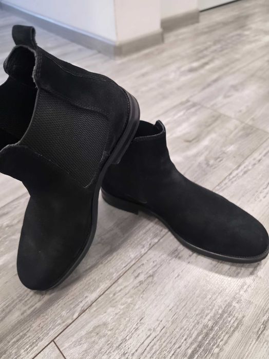 ANDREWS мъжки черни велурени боти тип челси (Chelsea boots)