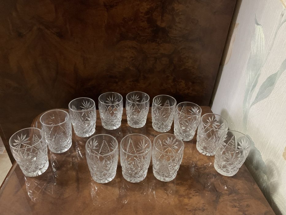 Рюмочки хрусталь( 12 шт) - 2 вида