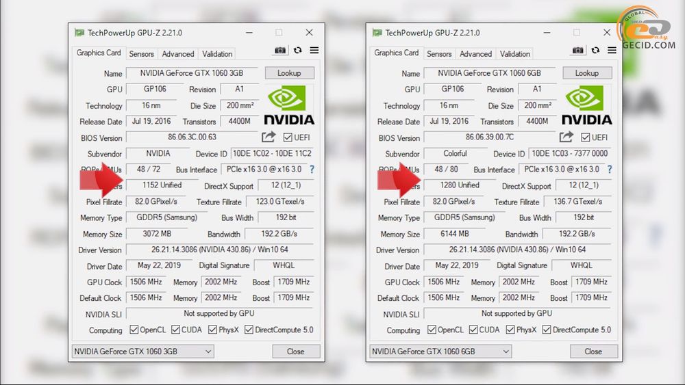 Gtx 1060 3gb / 192bit