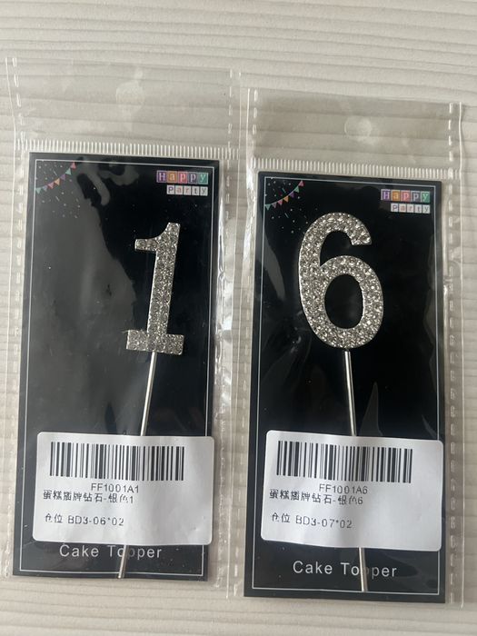 Цифры со стразами на торт