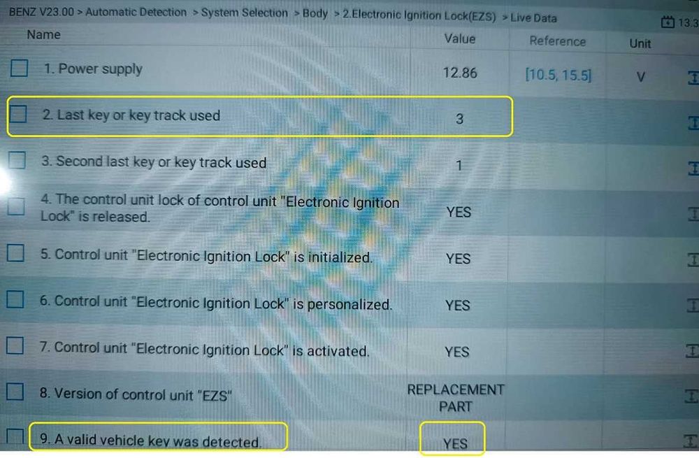 Замок зажигания Mercedes C W204