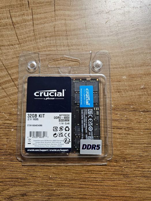 Memorie Laptop Crucial 32GB Kit DDR5-4800MHz CL40