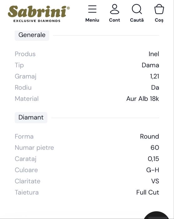 Inel de logodna din aur alb cu diamante mar 56