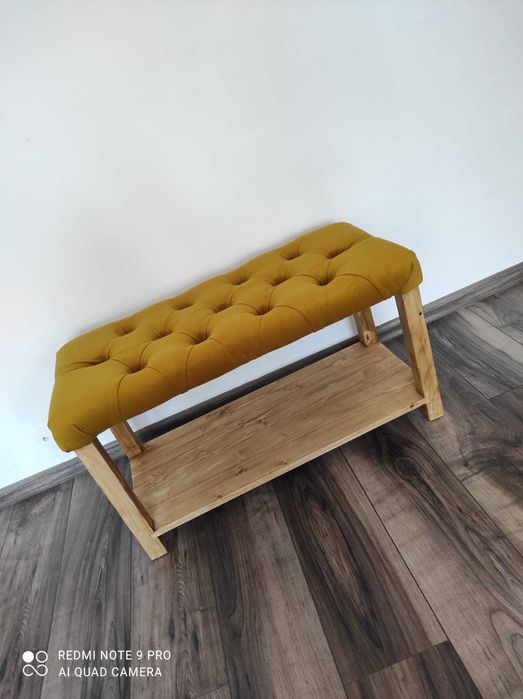 Băncuță hol, sufragerie chesterfield. Catifea Tapițerie Mobila Taburet