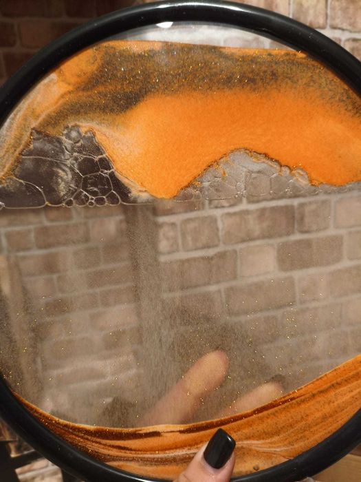 decor birou aoderun – clepsidră 3d cu nisip, 28 cm, portocaliu