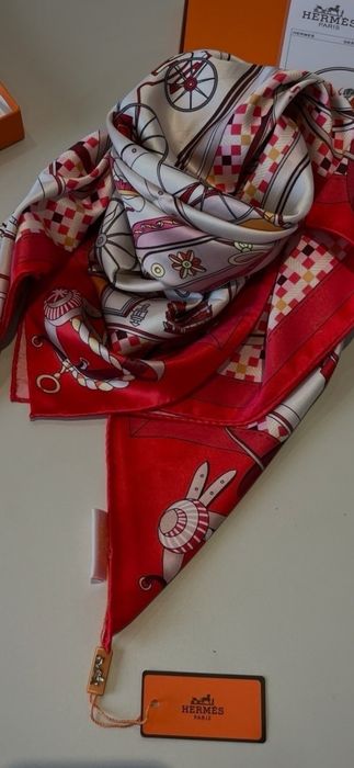Esarfe Hermes, modele 2027, 100% mătase, 90x90cm