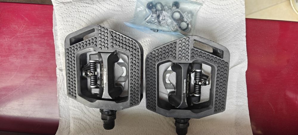 Pedale Shimano SPD SM-SH56 + PD-T421 cu catadioptrii | Stare excelentă