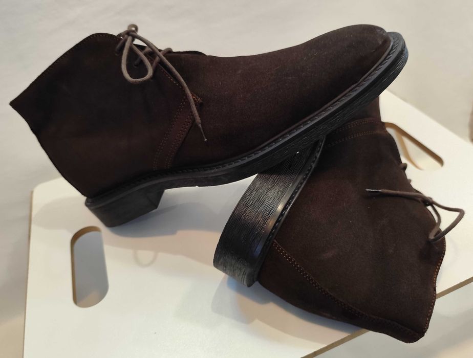 Ghete lace up 39 40 Old Signature NOI piele naturala moale suede maro