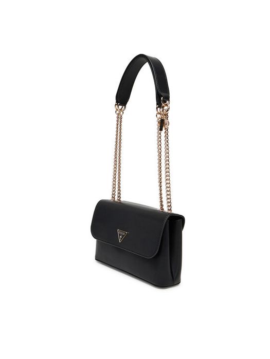 Черна кожена чанта Guess