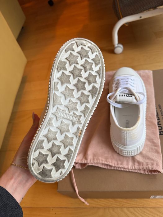 Sneakers Gabardine – Platformă Albă