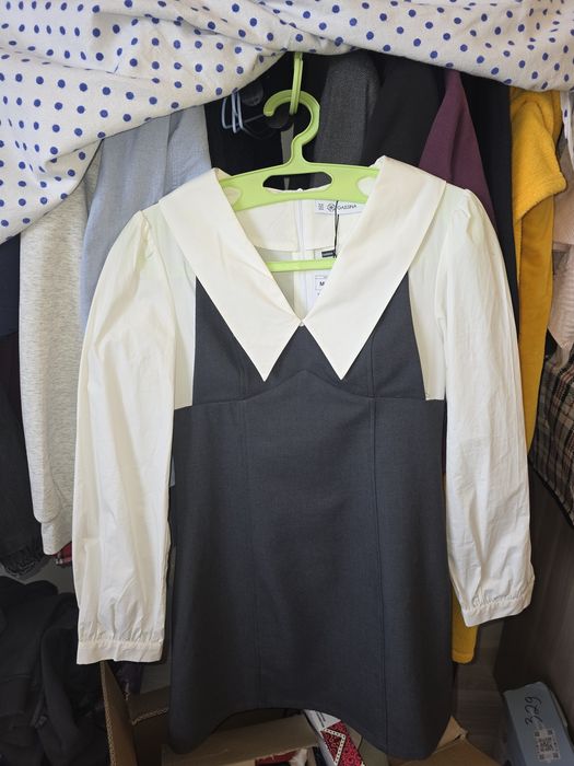 Платье Корея, темно-серый, М