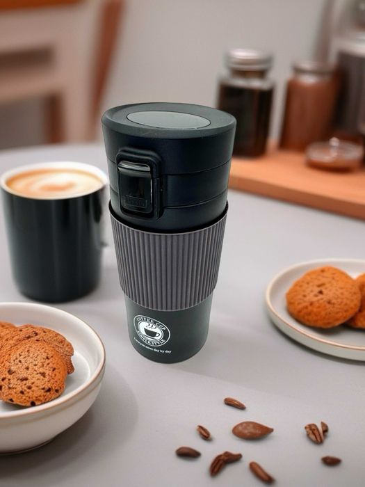 Термокружка с датчиком температуры 500 мл — кофе, чай, стильные цвета