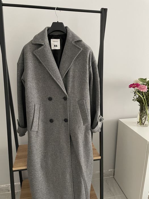 Дамско сиво палто дълго XS/S не е носено