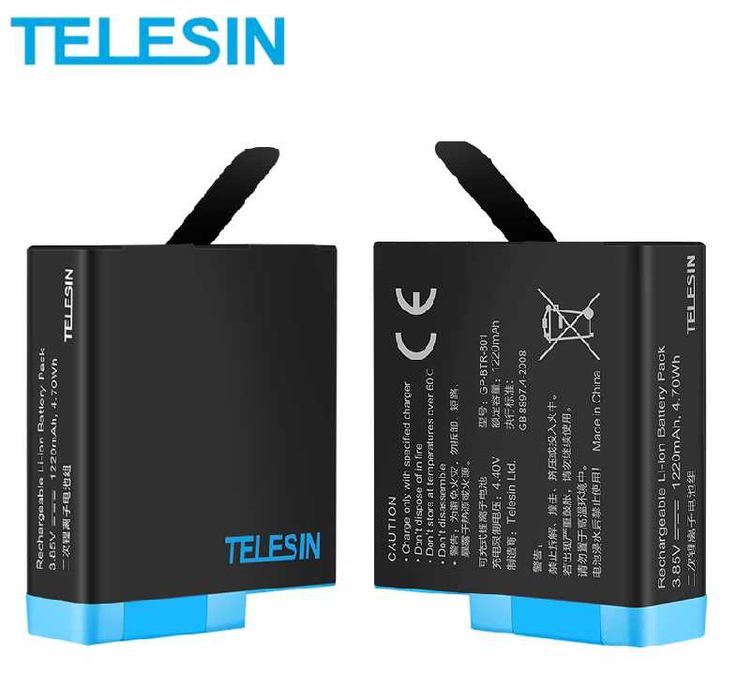 Батарея (Аккумулятор) Gopro 3/4/5/6/7/8/9/10/11/12 TELESIN Аквабокс