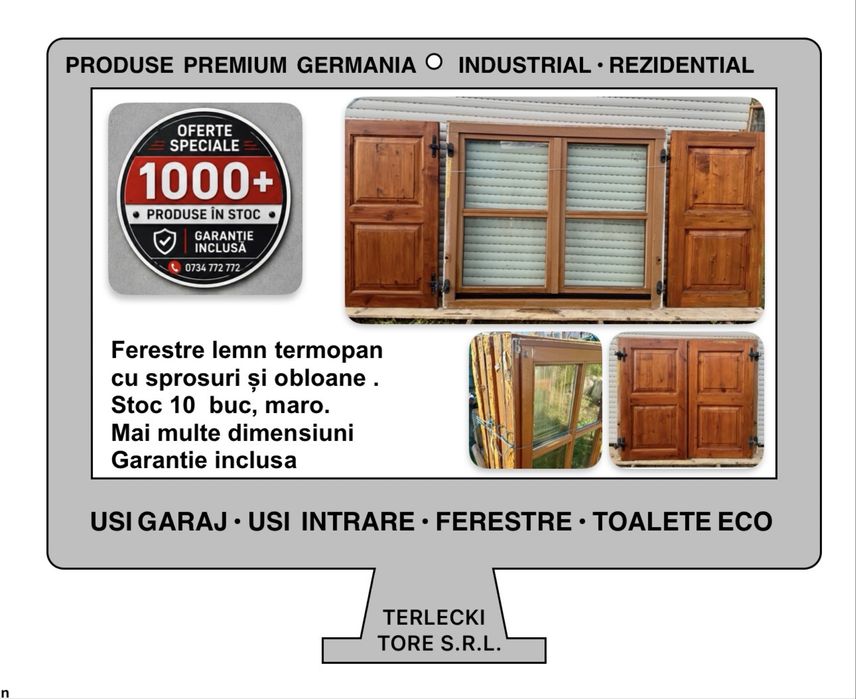 Ferestre lemn termopan cu sprosuri si obloane  Germania H 125 x L 100/150