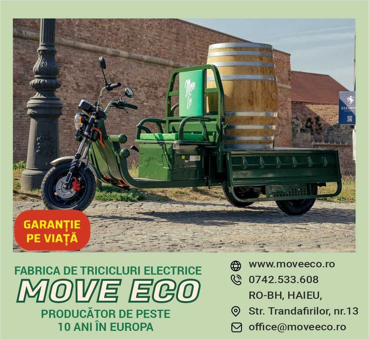 Triciclu electric 60V-45AH omologat CARGO 500 EEC md 2026 * NOU
