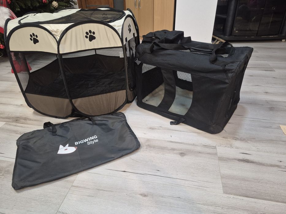 Țarc și geantă de transport animale