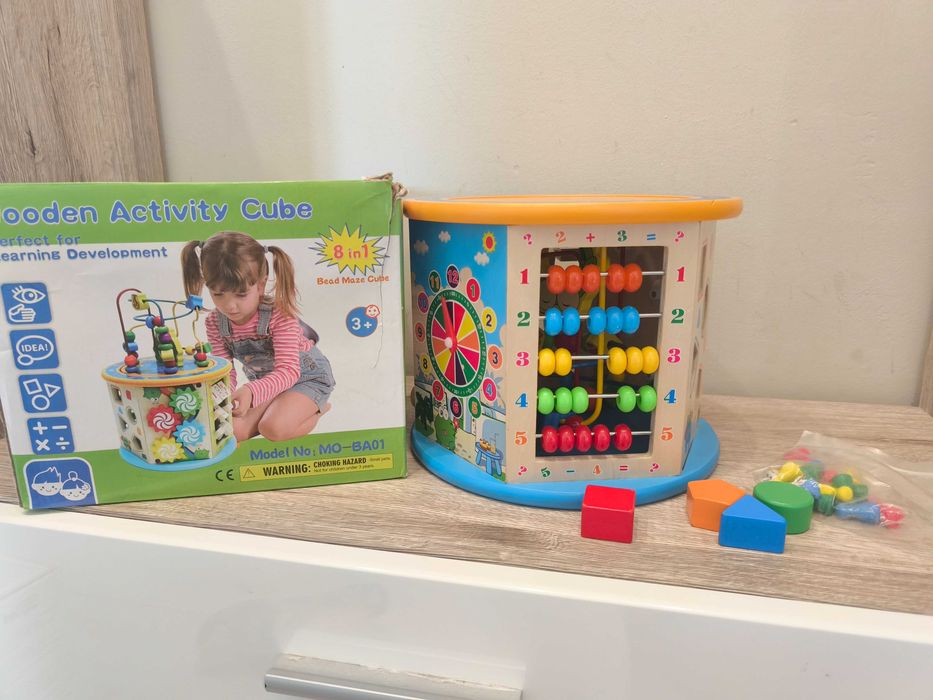 Детски образователен дървен куб